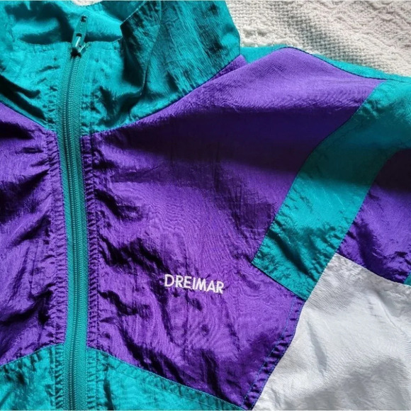 Teal/Purple Dreimar Zip Up Windbreak Jacket - Picture 6 of 10